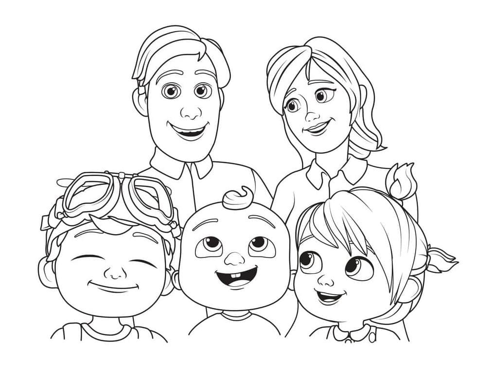Famille Cocomelon coloring page