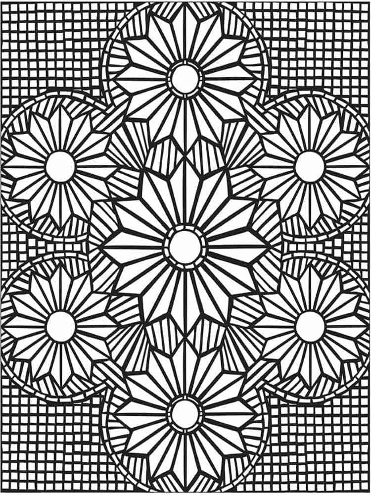 Fleurs en Mosaïque coloring page