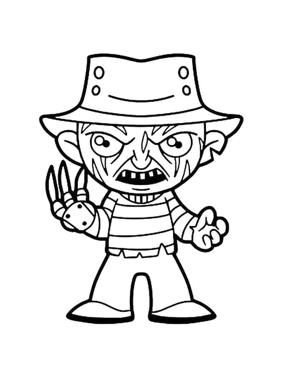 Freddy Krueger Chibi coloring page