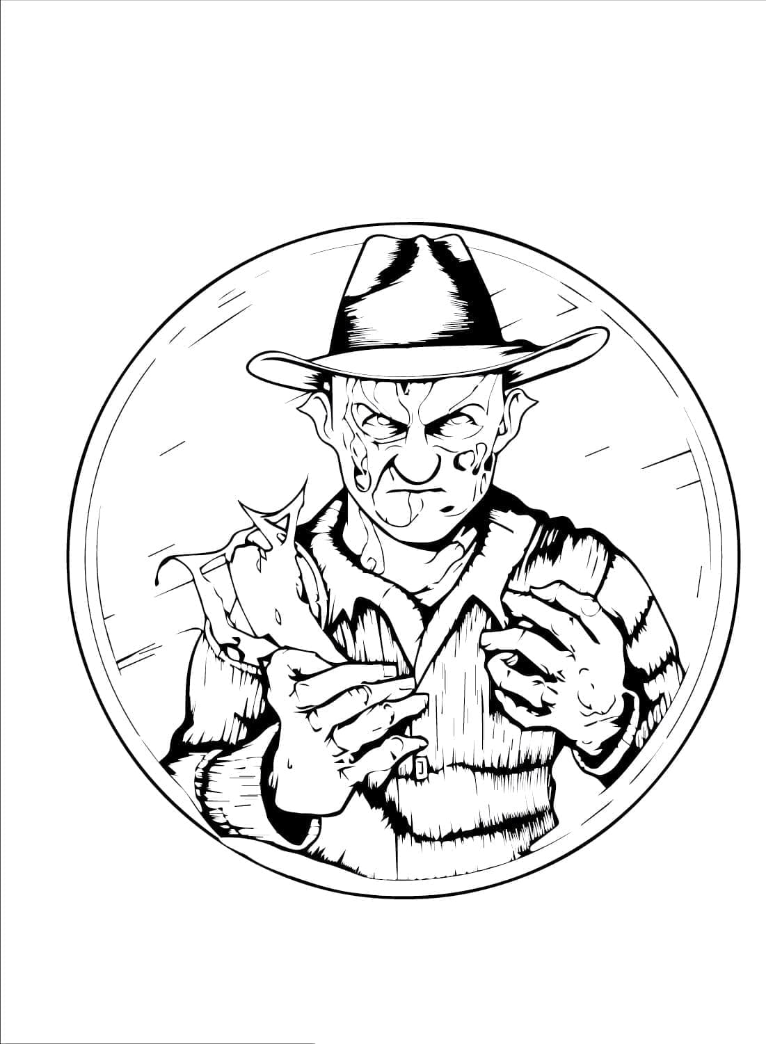 Freddy Krueger Imprimable coloring page
