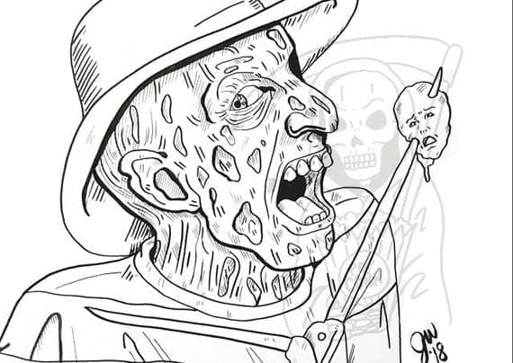 Freddy Krueger très Effrayant coloring page