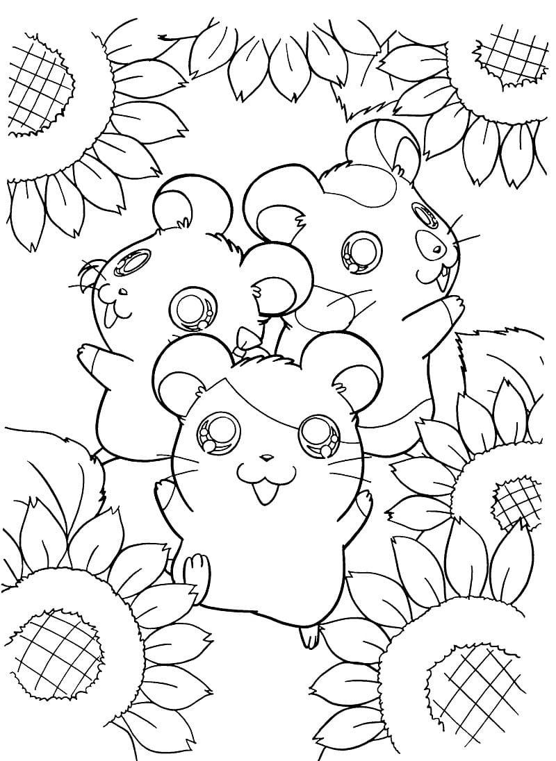 Hamtaro et Ses Amis coloring page