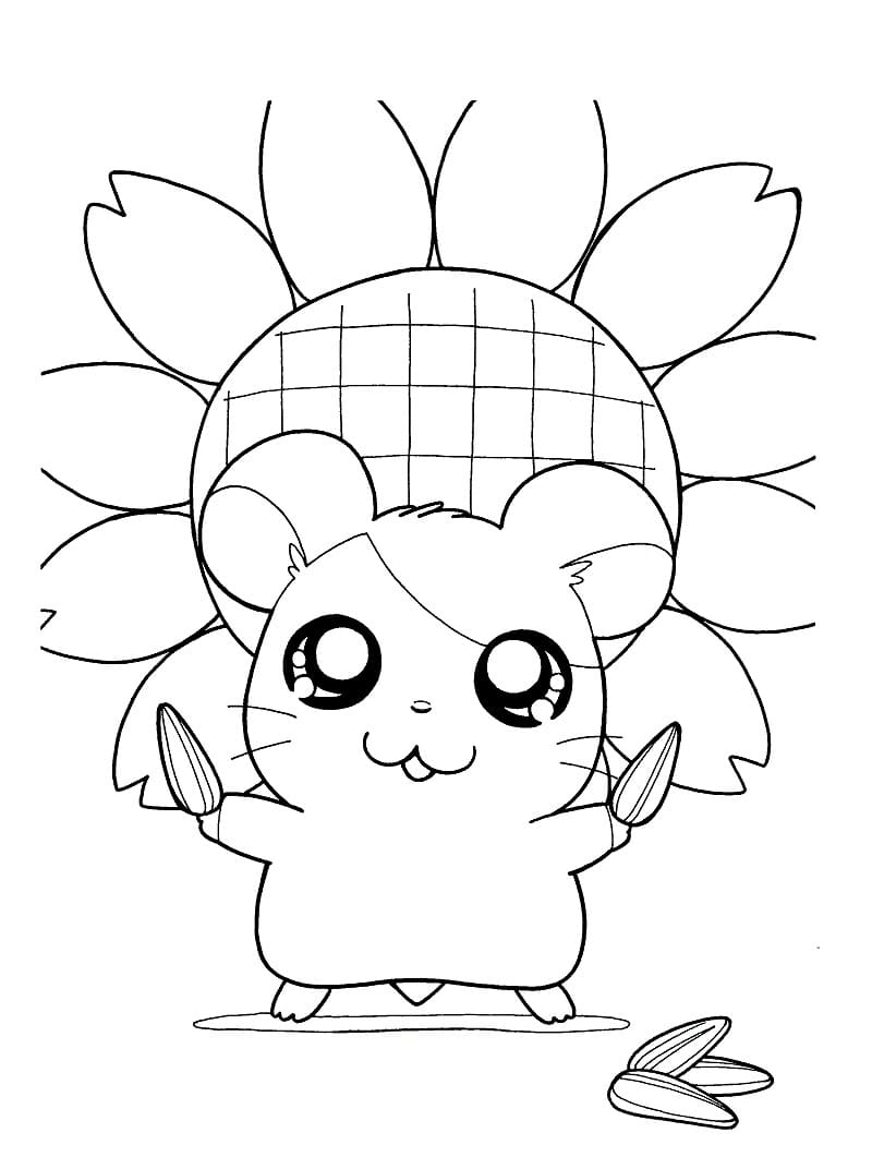 Hamtaro Heureux coloring page