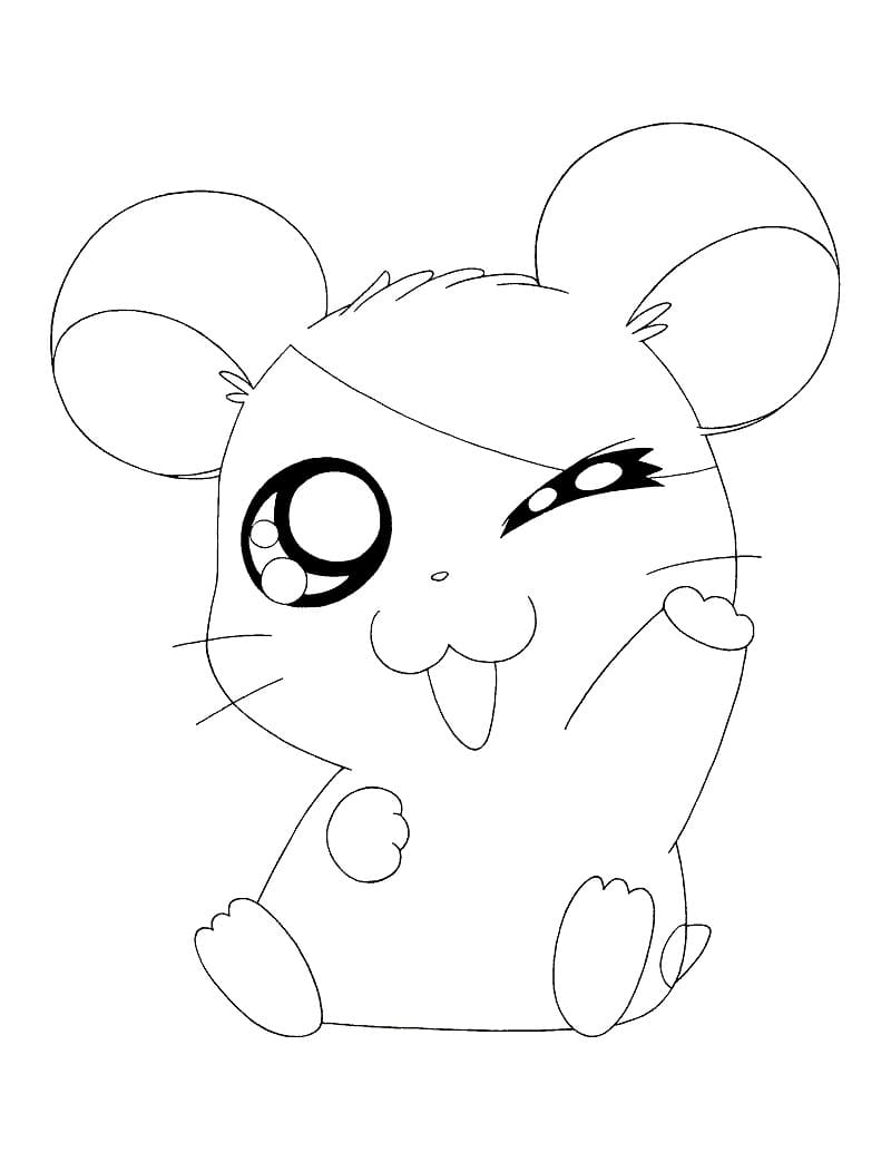 Hamtaro Souriant coloring page