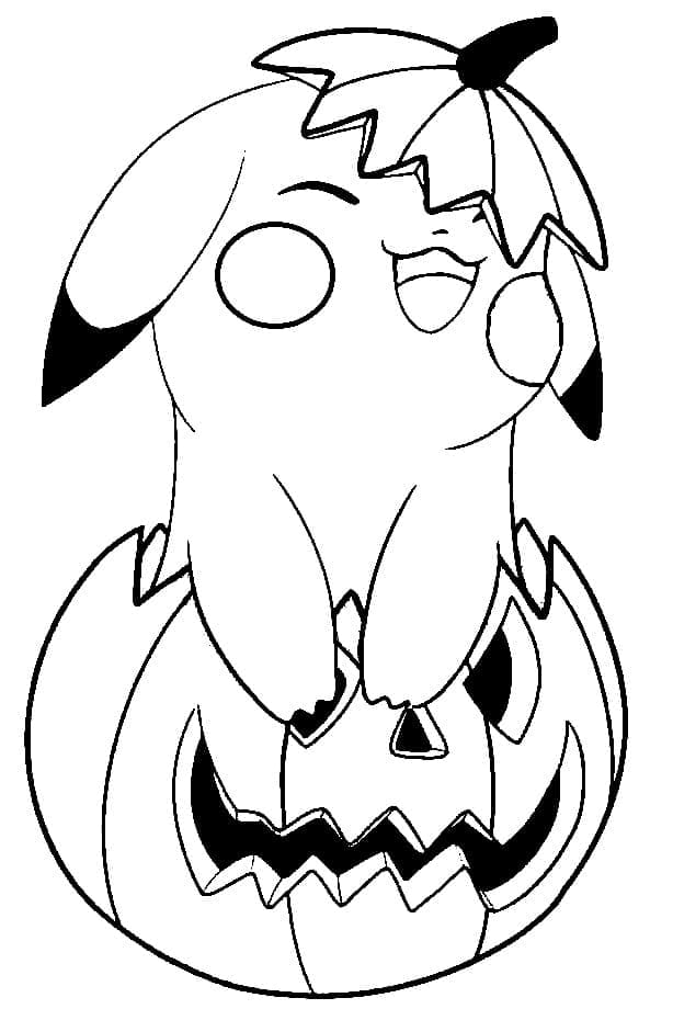 Coloriage Image de Pikachu d'Halloween