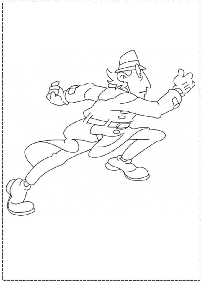 Inspecteur Gadget qui Court coloring page