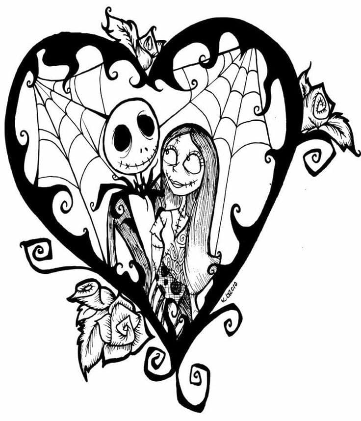 Jack Skellington et Sally Imprimable coloring page