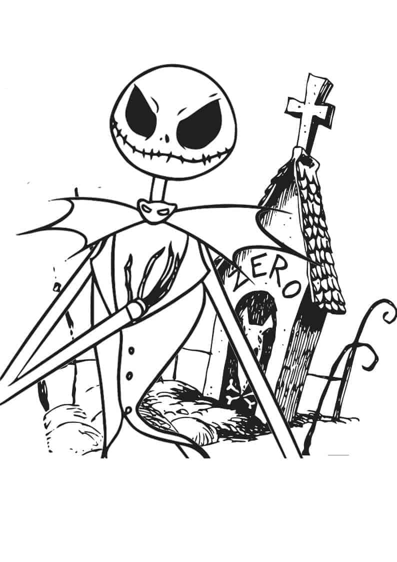 Jack Skellington Gratuit Pour les Enfants coloring page