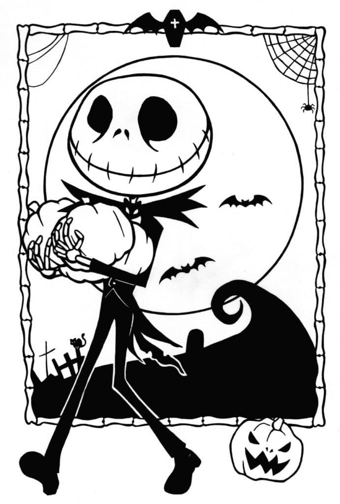 Jack Skellington Mignon coloring page