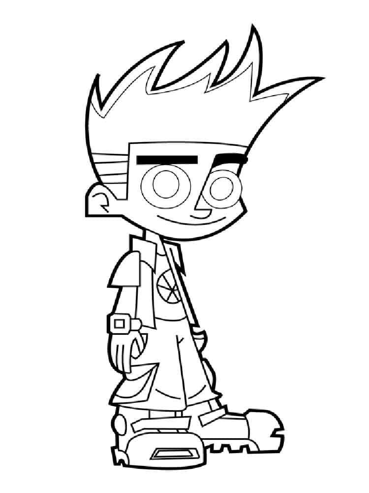 Coloriage Johnny Test Souriant