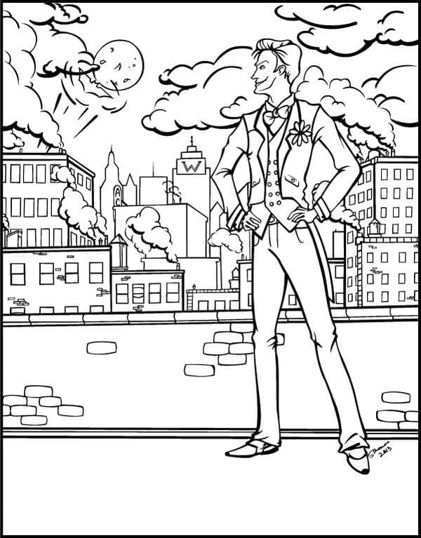 Joker dans la Ville coloring page