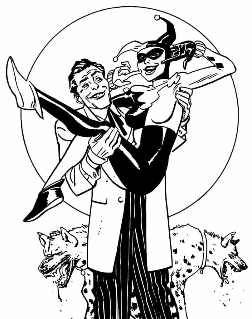 Coloriage Joker et Harley Quinn