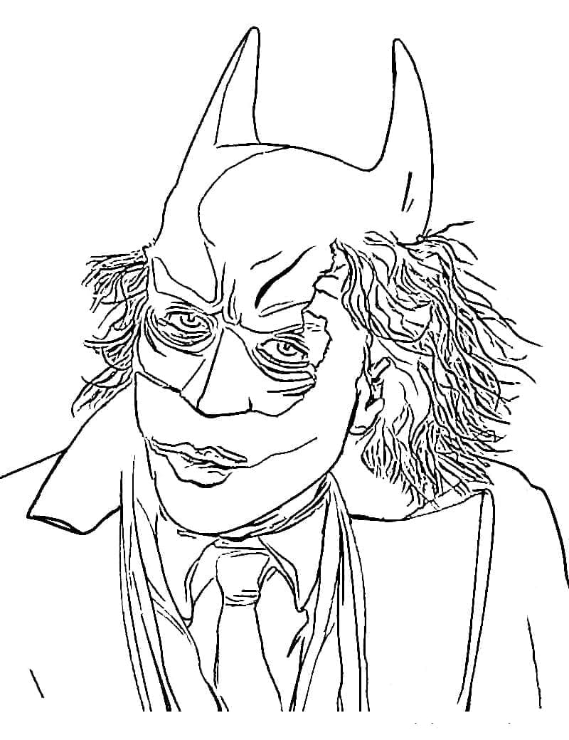 Coloriage Joker Porte un Masque