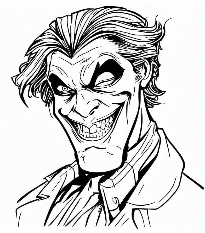 Coloriage Joker Souriant