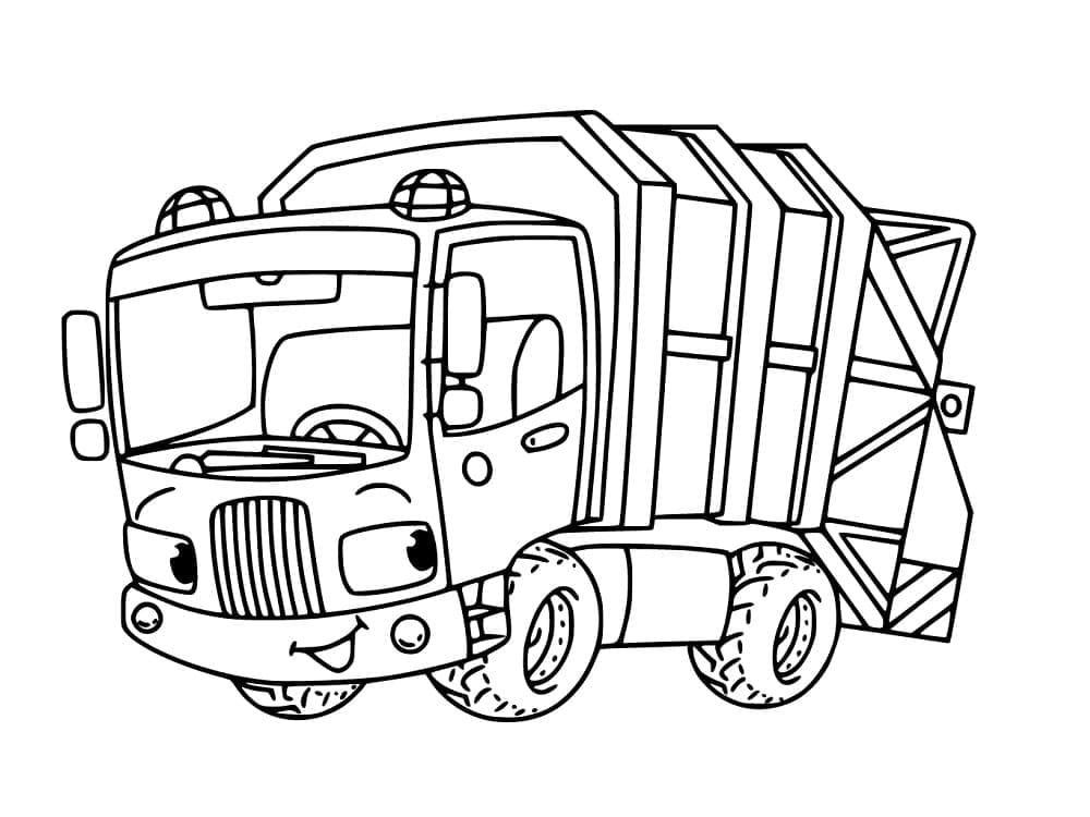 Joli Camion Poubelle coloring page