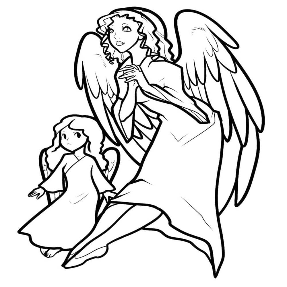 Jolies Anges coloring page