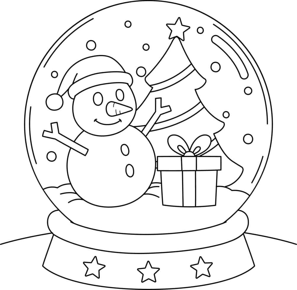 Joyeux Noël Boule à Neige coloring page