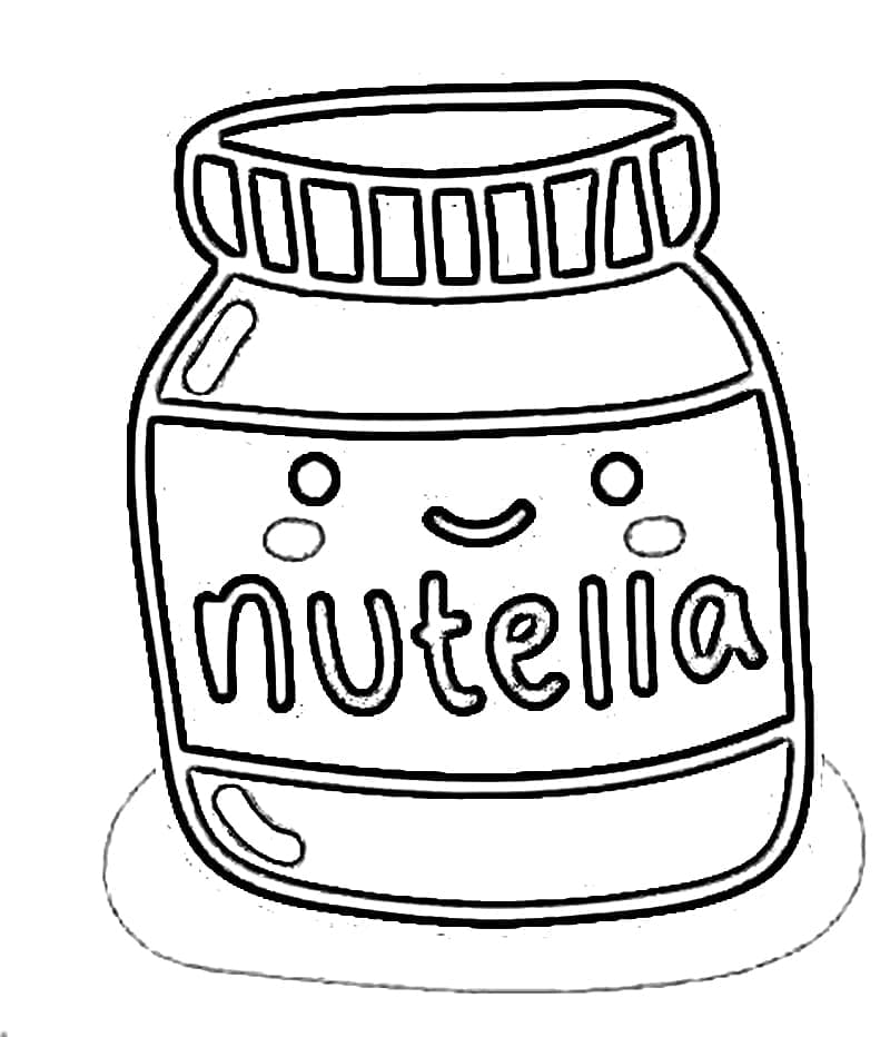 Kawaii Nutella 3 coloring page