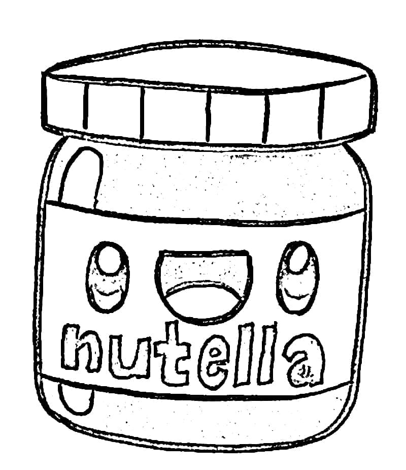 Kawaii Nutella 4 coloring page