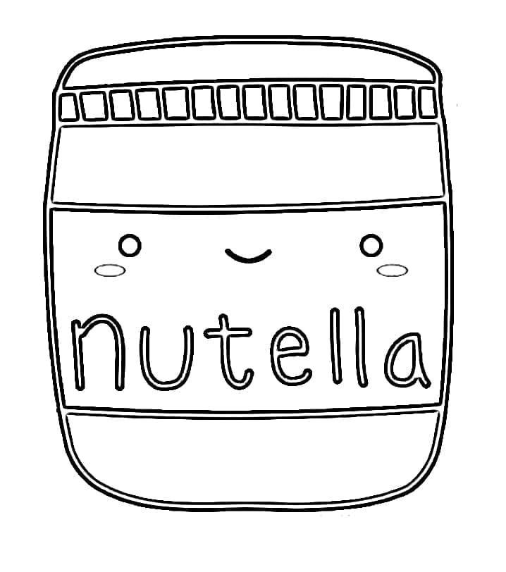 Kawaii Nutella 5 coloring page