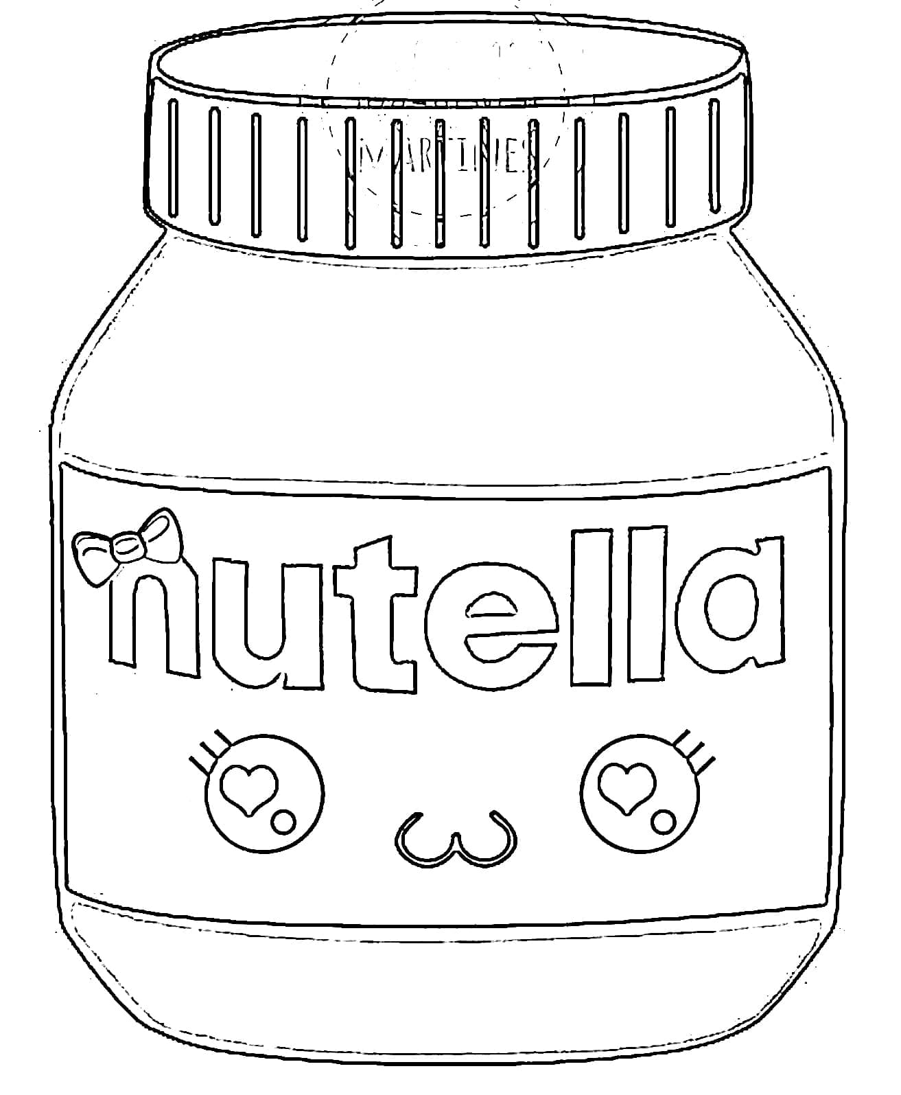 Kawaii Nutella 6 coloring page