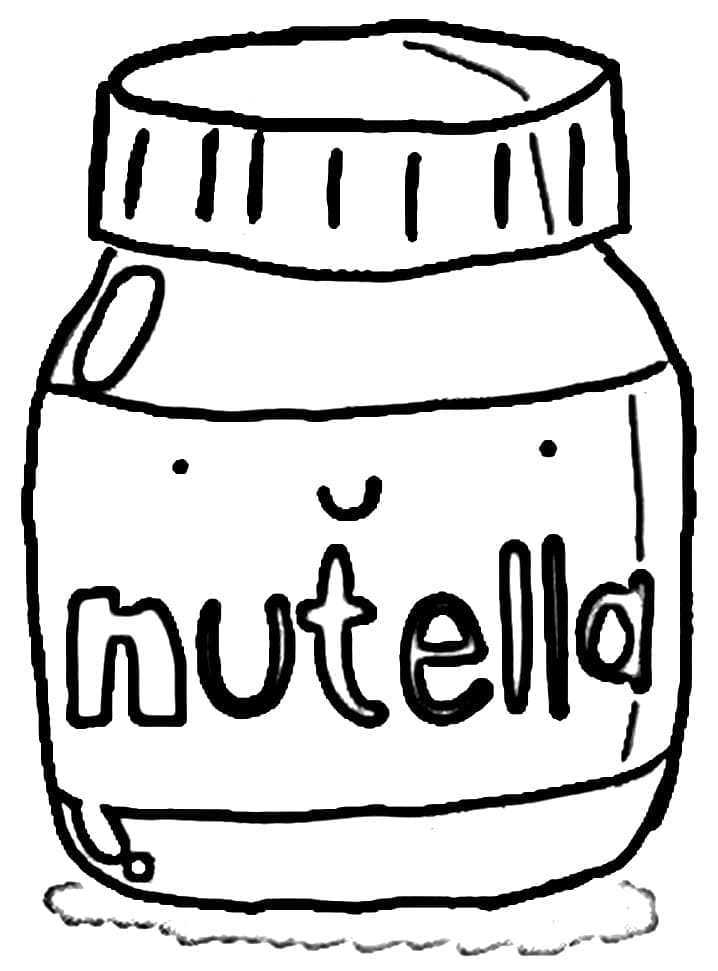 Kawaii Nutella 7 coloring page