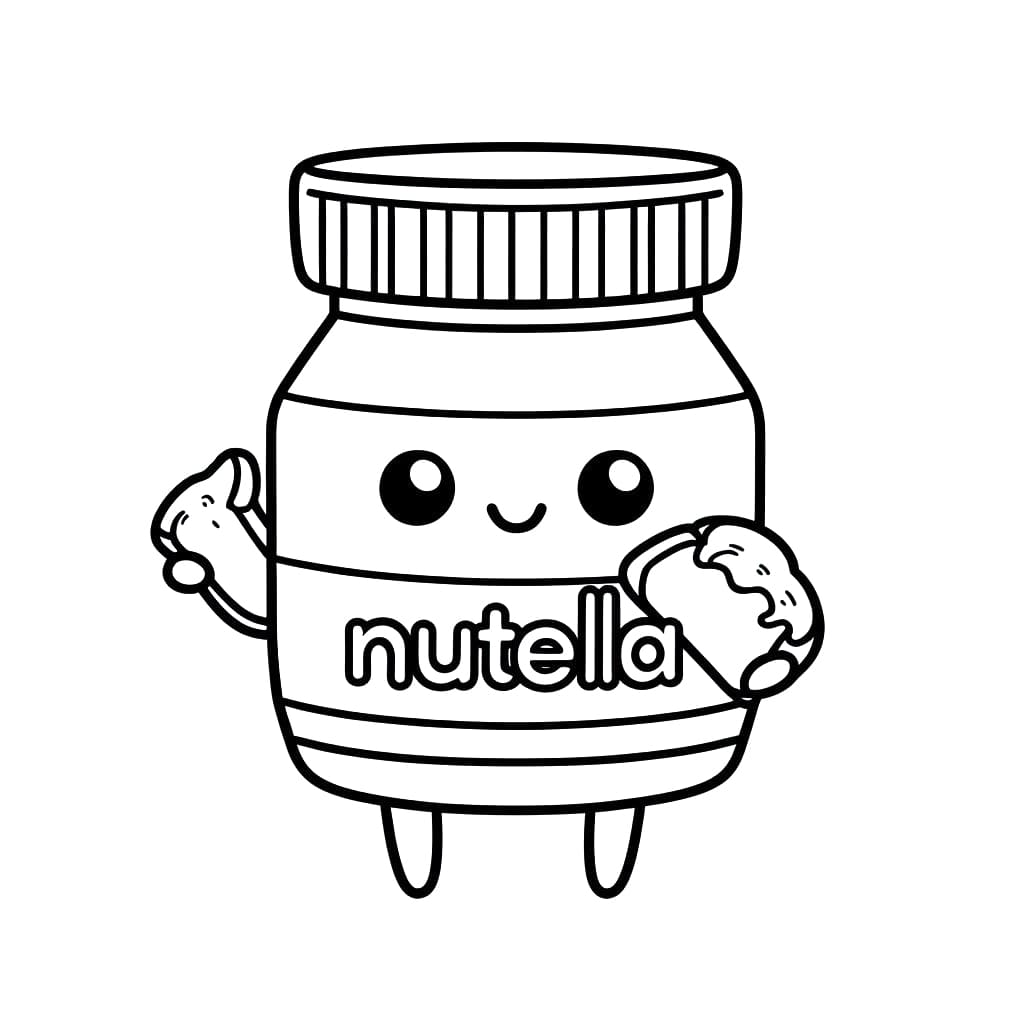 Kawaii Nutella Gratuit coloring page