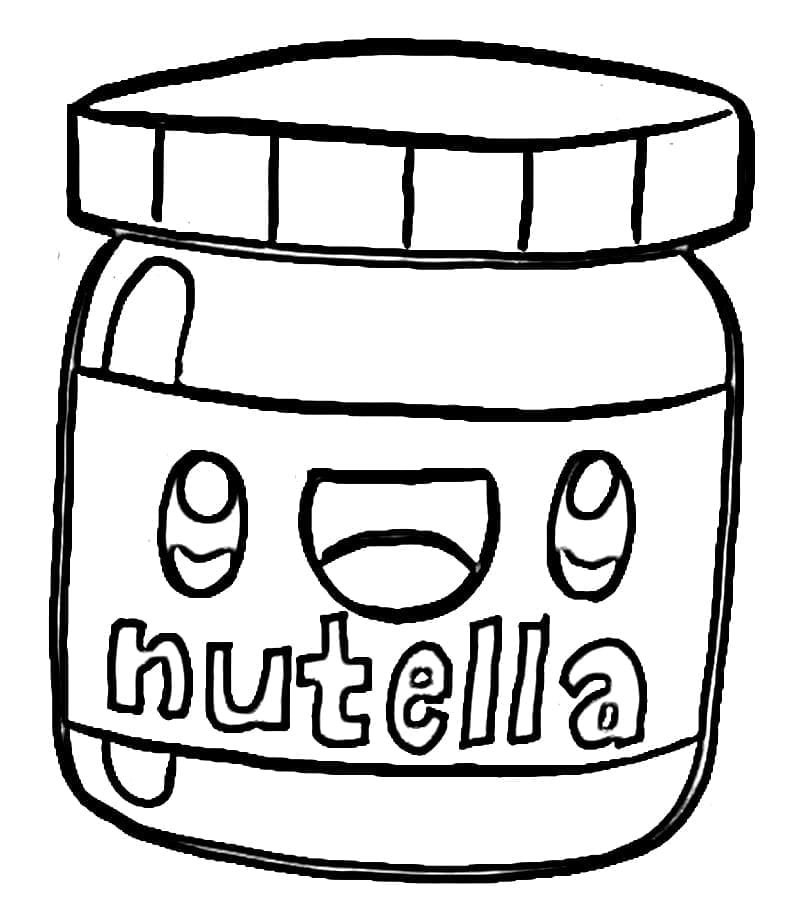 Kawaii Nutella Souriant coloring page