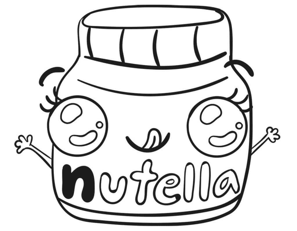 Kawaii Nutella très Kawaii coloring page