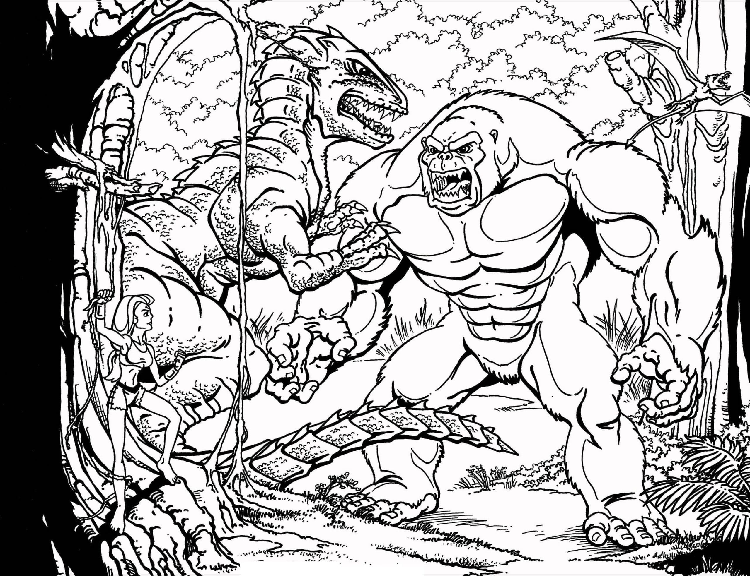 Coloriage King Kong contre Monstre