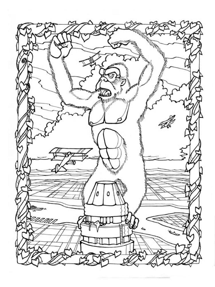 King Kong de Dessin Animé coloring page