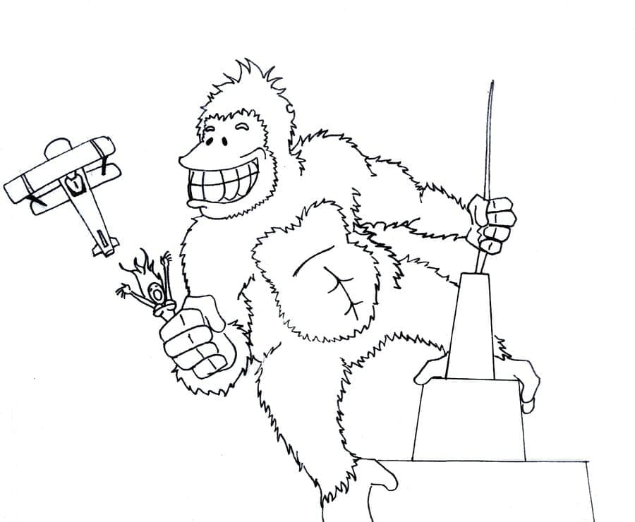 King Kong Drôle coloring page