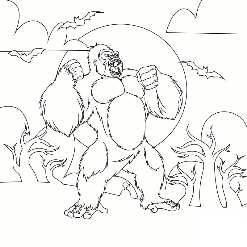 King Kong Très en Colère coloring page