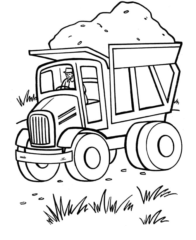 Le Camion Benne coloring page