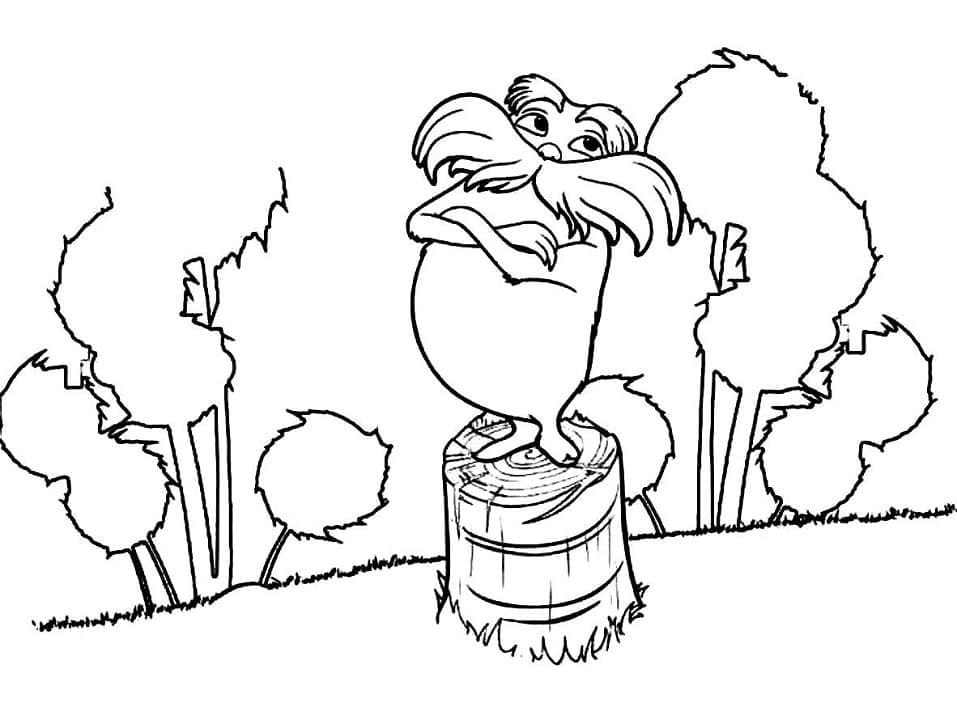 Lorax Souriant coloring page