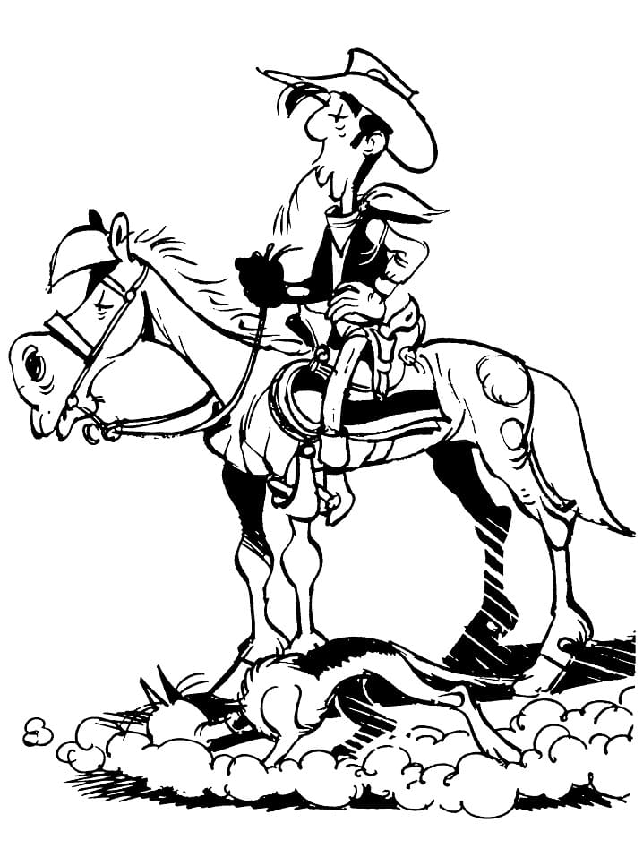 Lucky Luke et Son Cheval coloring page