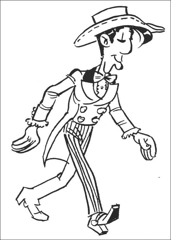 Lucky Luke qui Marche coloring page
