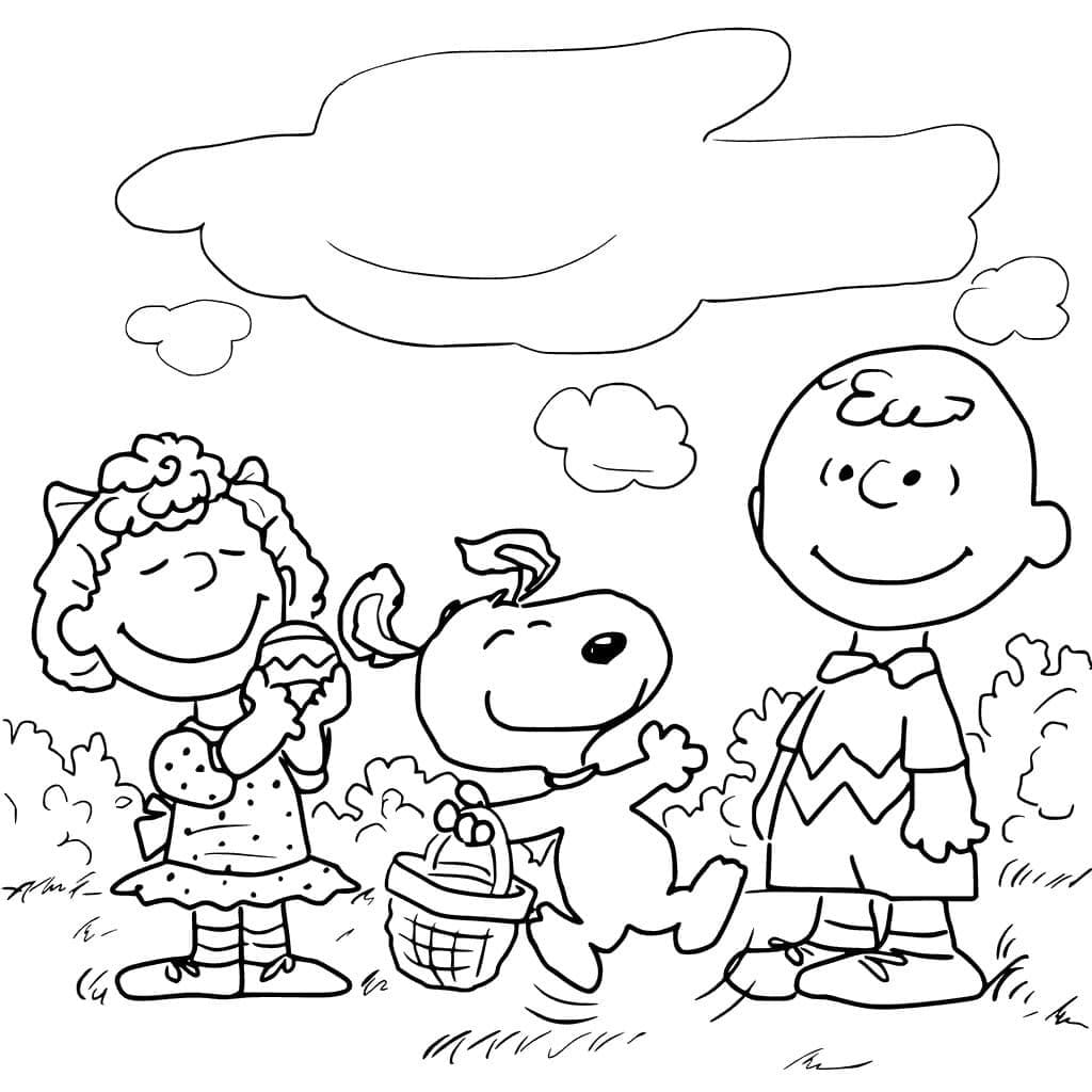 Coloriage Lucy van Pelt Snoopy et Charlie Brown