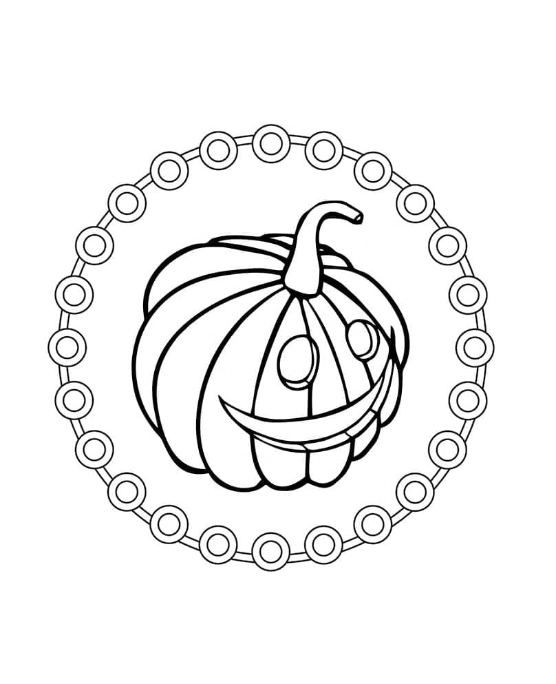 Coloriage Mandala de Citrouille d'Halloween
