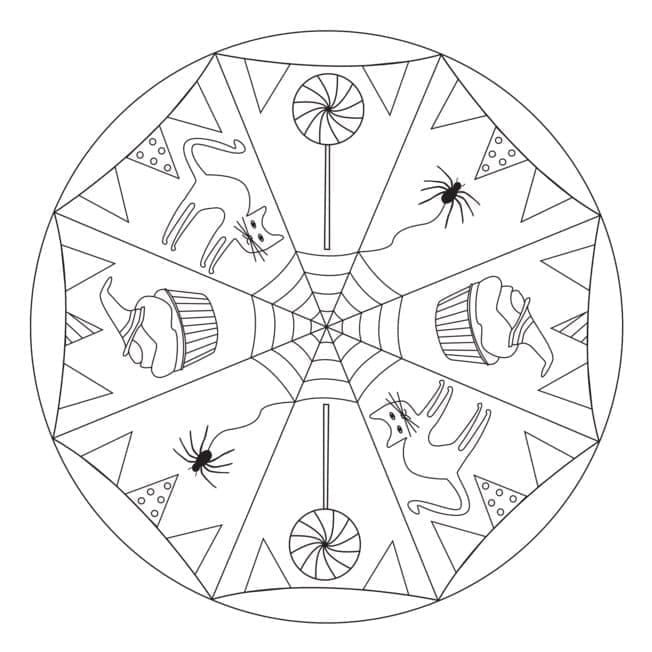 Mandala d’Halloween Pour les Enfants coloring page