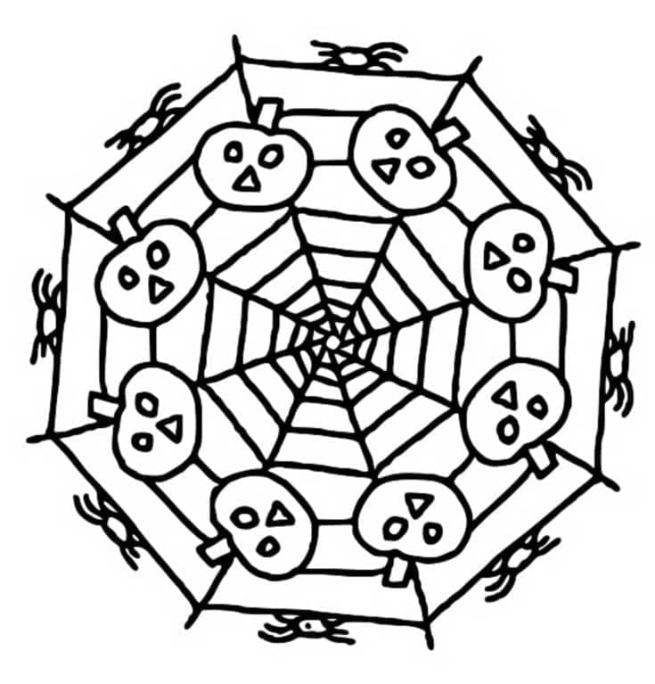 Mandala d’Halloween Simple coloring page