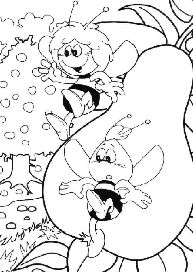 Coloriage Maya l'Abeille avec Willy