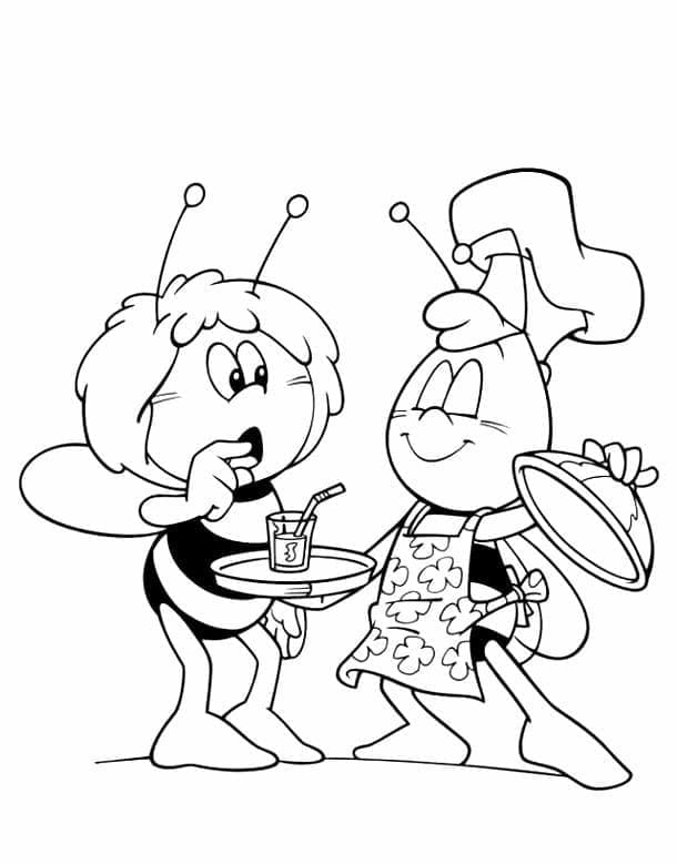 Coloriage Maya l'Abeille et Willy