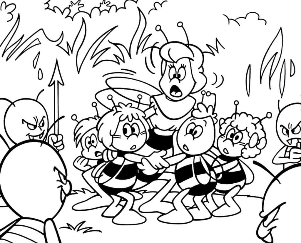 Coloriage Maya l'Abeille Gratuite Pour les Enfants