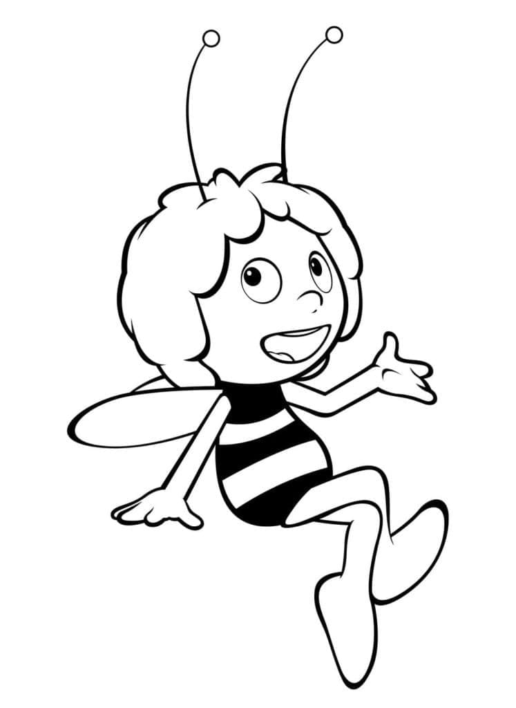 Coloriage Maya l'Abeille très Mignonne