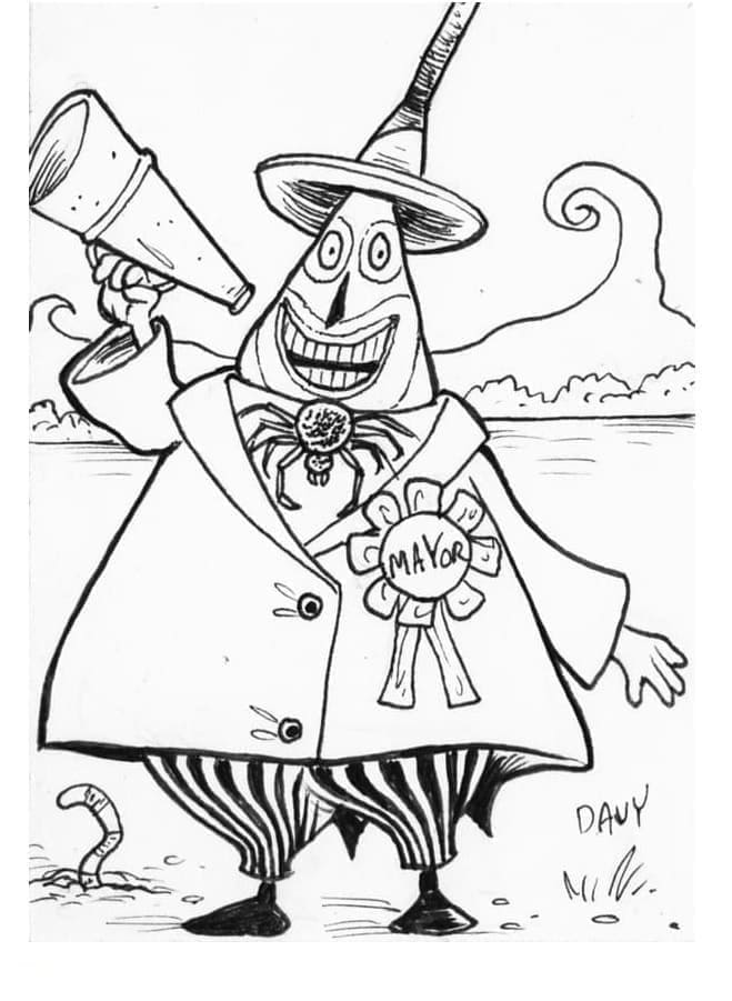 Mayor de L’Étrange Noël de Monsieur Jack coloring page