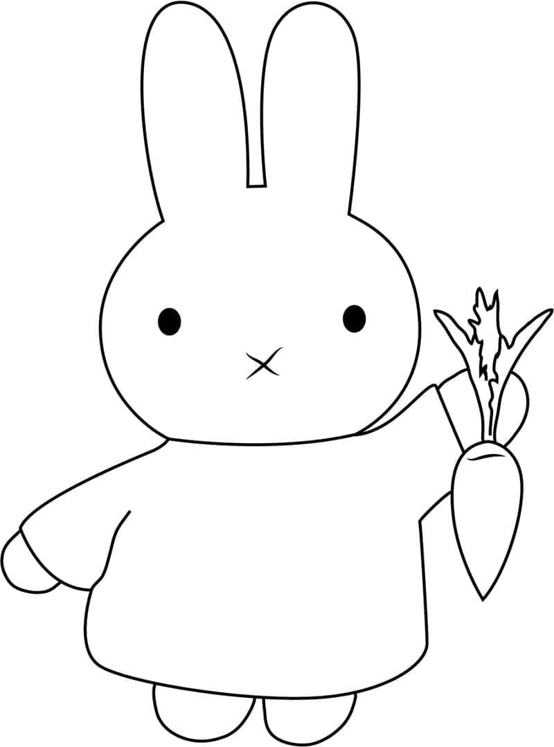 Miffy avec Carotte coloring page