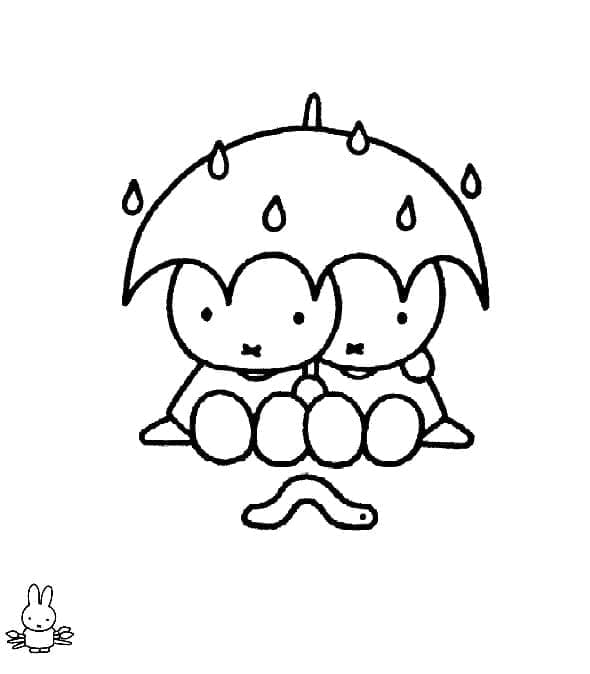 Miffy avec Parapluie coloring page