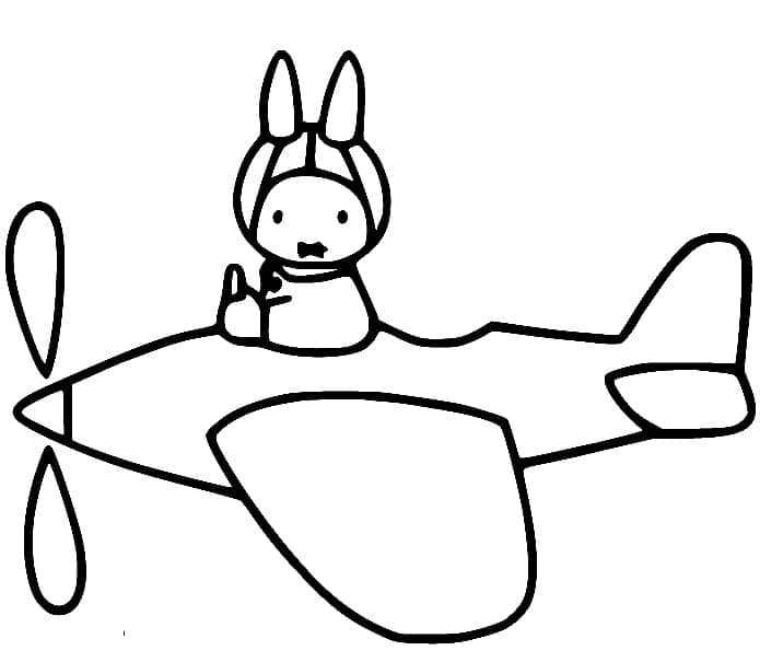 Miffy en Avion coloring page