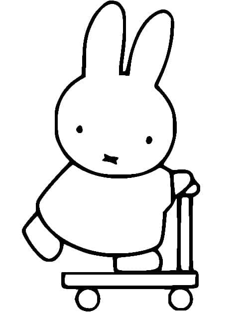 Miffy en Scooter coloring page